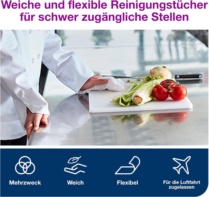 Tork 510150 Reinigungstücher für W8 Small Pack System / 1-lagige Putztücher in Weiss / Weich, flexib