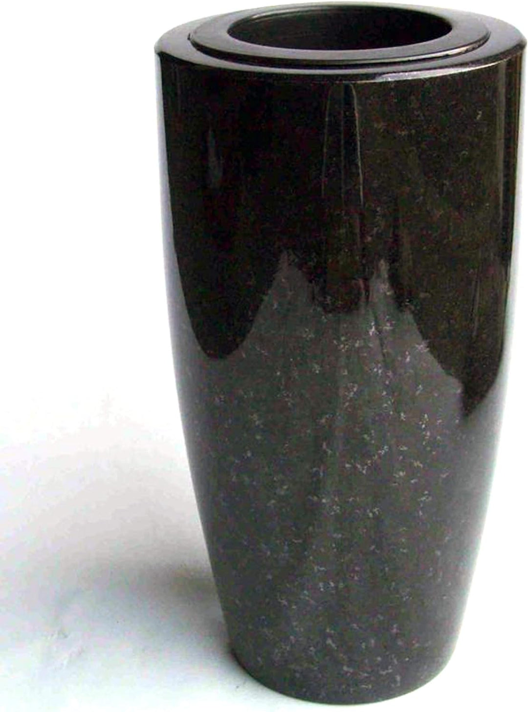 designgrab Grablampe Tao und Grabvase Elegance XL aus Granit Schwedisch Black