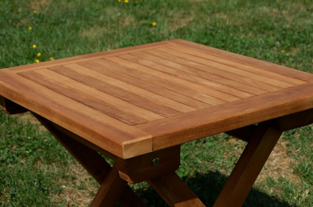ASS Teak Klapptisch Holztisch Gartentisch Garten Tisch Beistelltisch 45x45cm Holz JAV-Picnic
