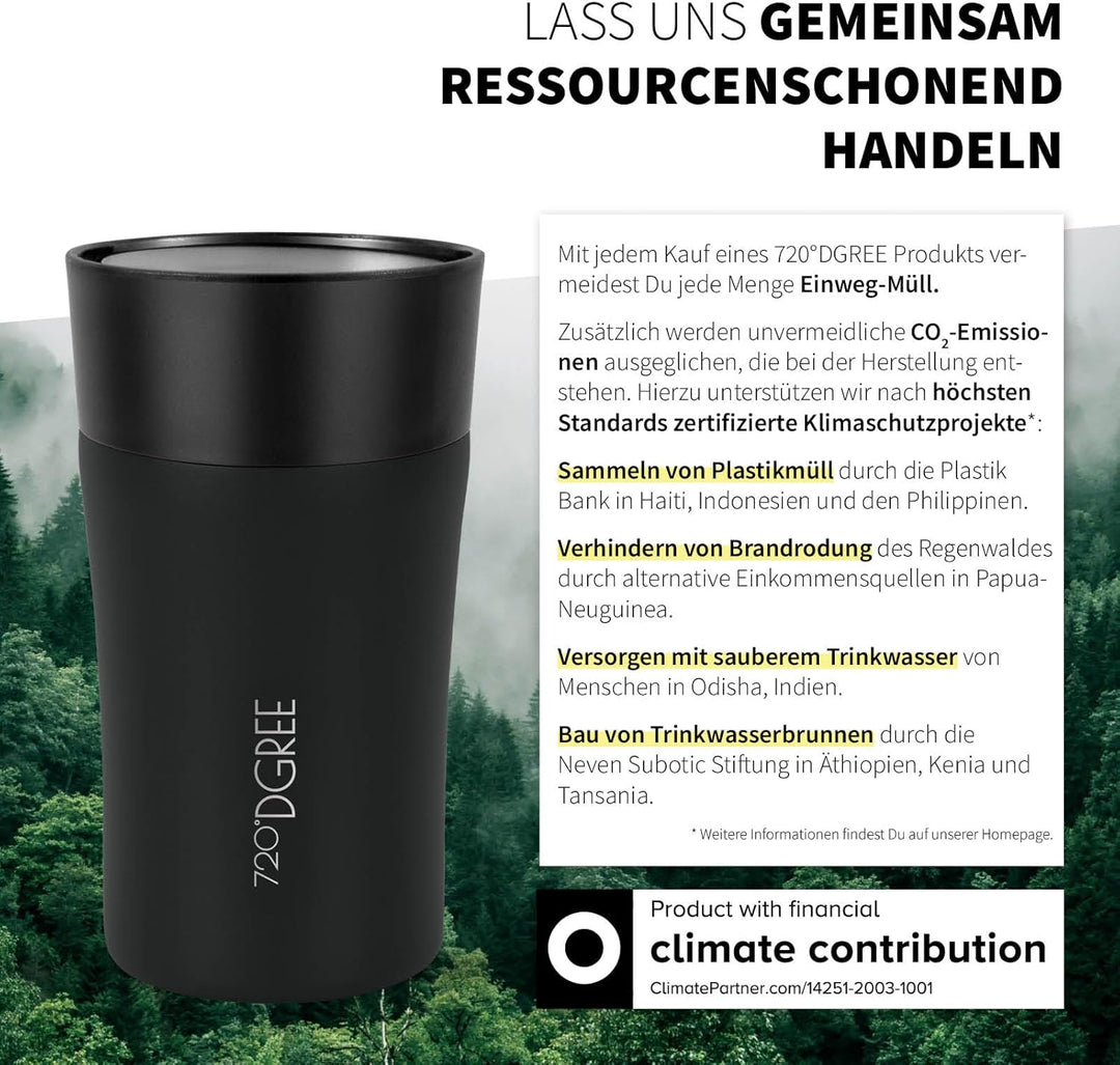 720°DGREE Thermobecher 210ml “PleasureToGo 2.0” - 3 Grössen, 3h Heiss, 6h Kalt, Auslaufsicher, BPA-F