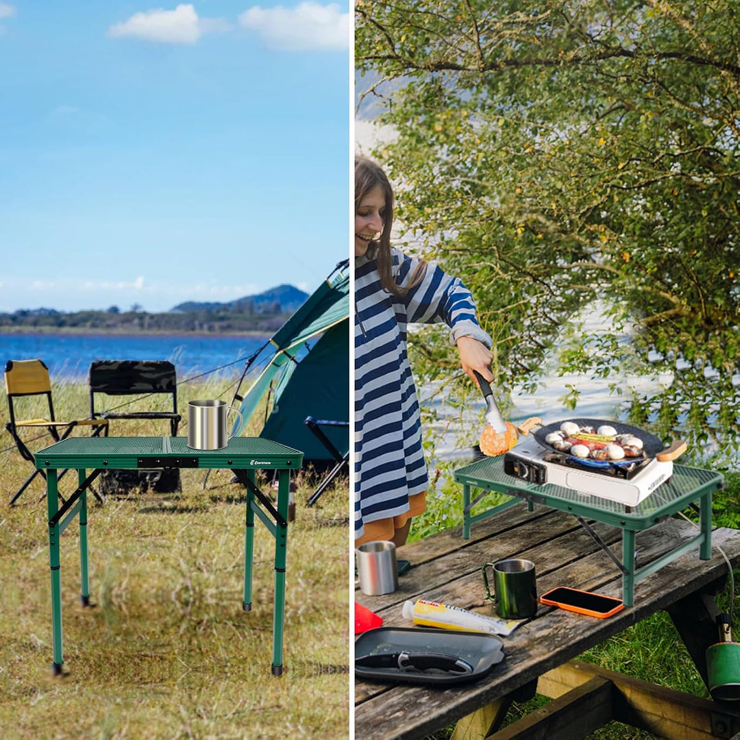 E EASTSTORM Campingtisch Klappbar 60×40cm，Gartentisch，Grilltisch mit Metallgitterplatte，Leicht und T