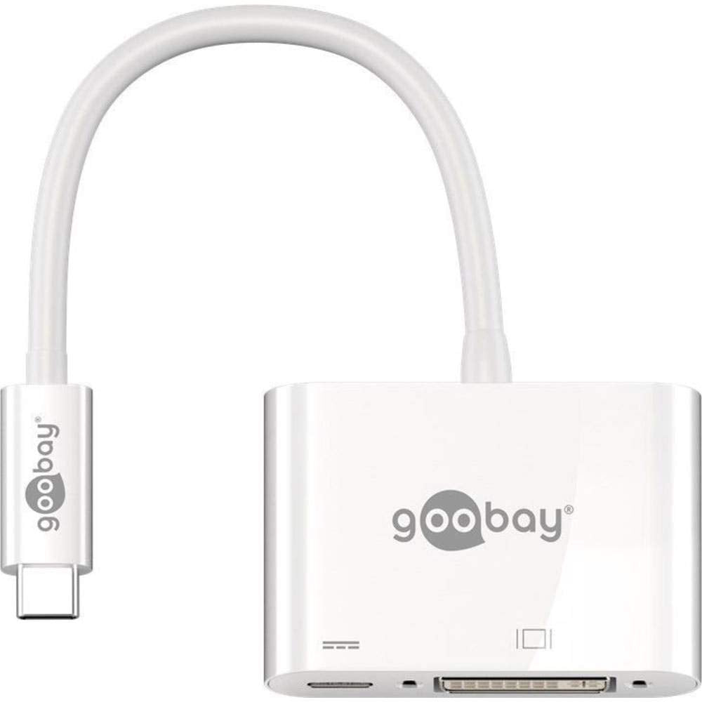 goobay 62108 USB-C auf DVI Adapter mit 60 W Power Delivery für Full HD Auflösungen (1080p @ 60Hz) /