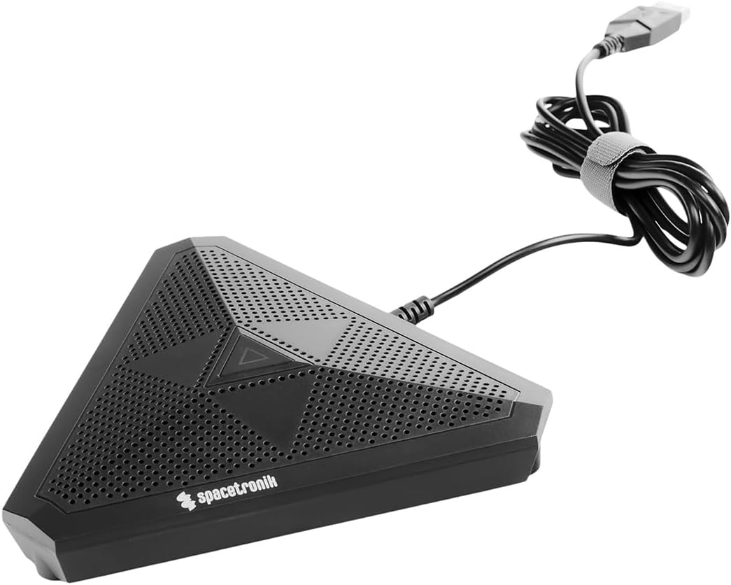 Spacetronik USB Konferenzmikrofon ohne Lautsprecher, USB Mikrofon PC mit Geräuschunterdrückung, Stum
