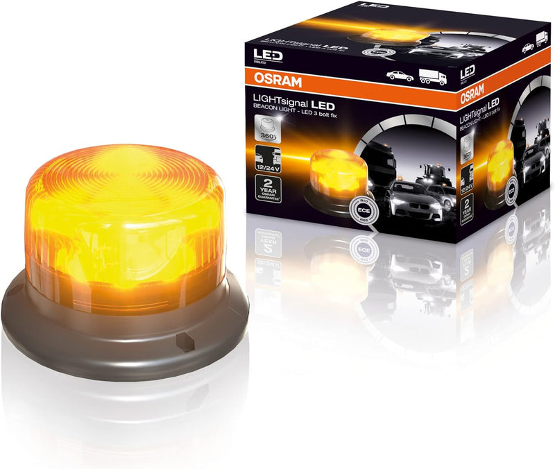 OSRAM LIGHTsignal LED BEACON LIGHT, LED-Rundumleuchte 360°, gelbe Blinkleuchte, strassenzugelassene