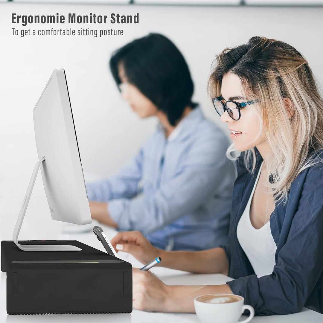 OImaster Monitorständer Riser, Faltbarer Computer-Monitorerhöhung, Computerständer mit Aufbewahrungs