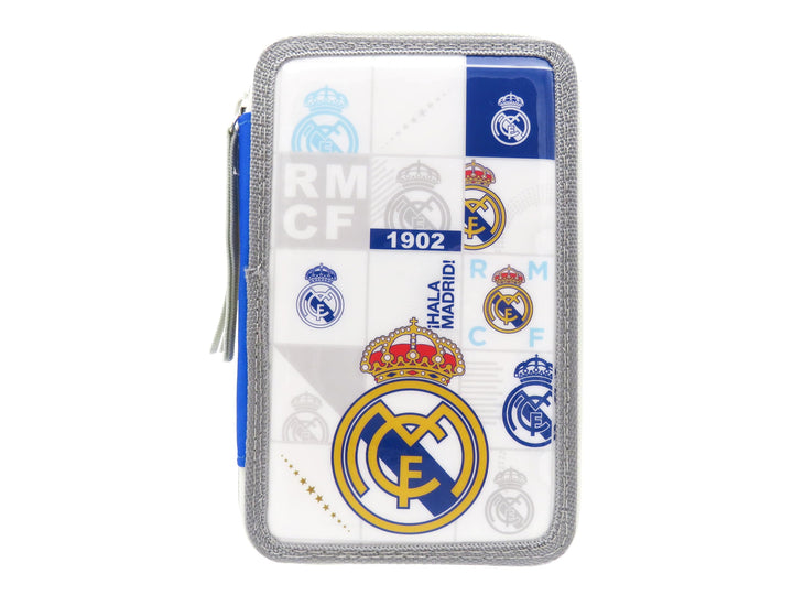 CyP Brands – Real Madrid, Federmäppchen, 3-stöckiges Federmäppchen, Schulbedarf, Mehrfarbig, offizie