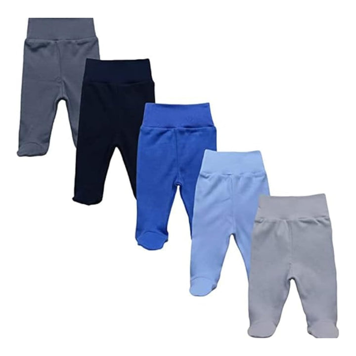 Unisex Baby Hose mit Fuss aus 100% Baumwolle im 5er Pack. Baby Stramplerhose mit Fuss. Babyhose mit