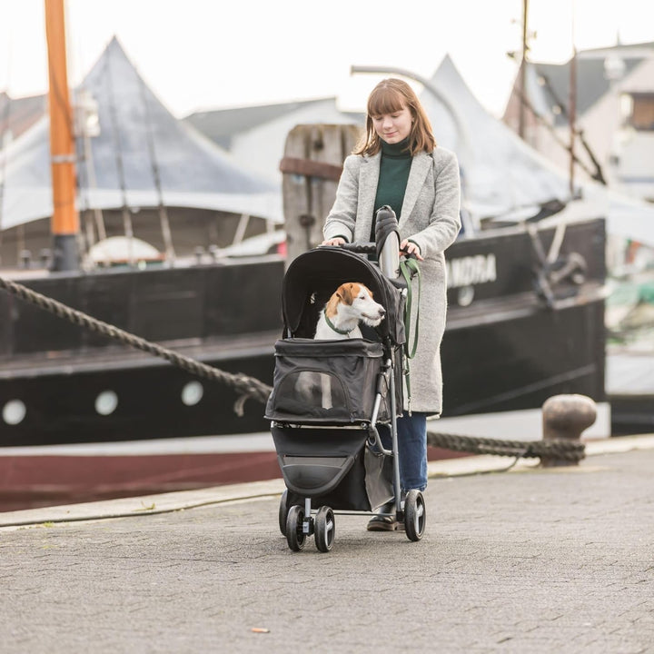 TRIXIE Buggy für Hunde, 47 × 100 × 80 CM, 4,6 kg - extra leicht, schwarz, bis 11 kg belastbar - 2895