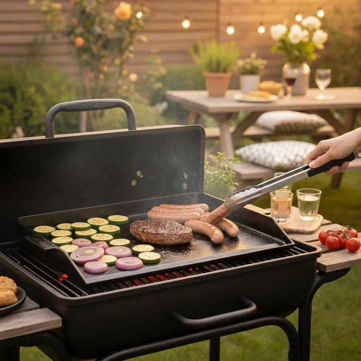 BBQ-Toro Gusseisen Grillplatte emailliert | 59 x 41 cm | BBQ Plancha, Grillplancha | Rechteckig, Uni