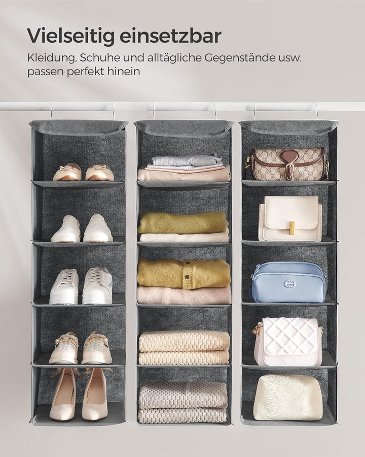 SONGMICS Hängeorganizer, Schrank-Organizer, Hängeregal, Hängeaufbewahrung, faltbar und platzsparend,