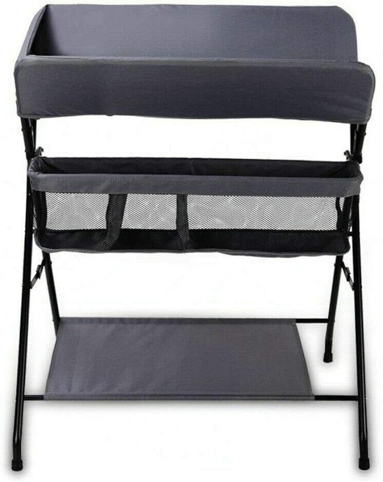 Wickeltisch Klappbar mit Sicherheitsgurt 80x63cm, 33 lbs Tragkraft & Stauraum - Mobile Wickelkommode