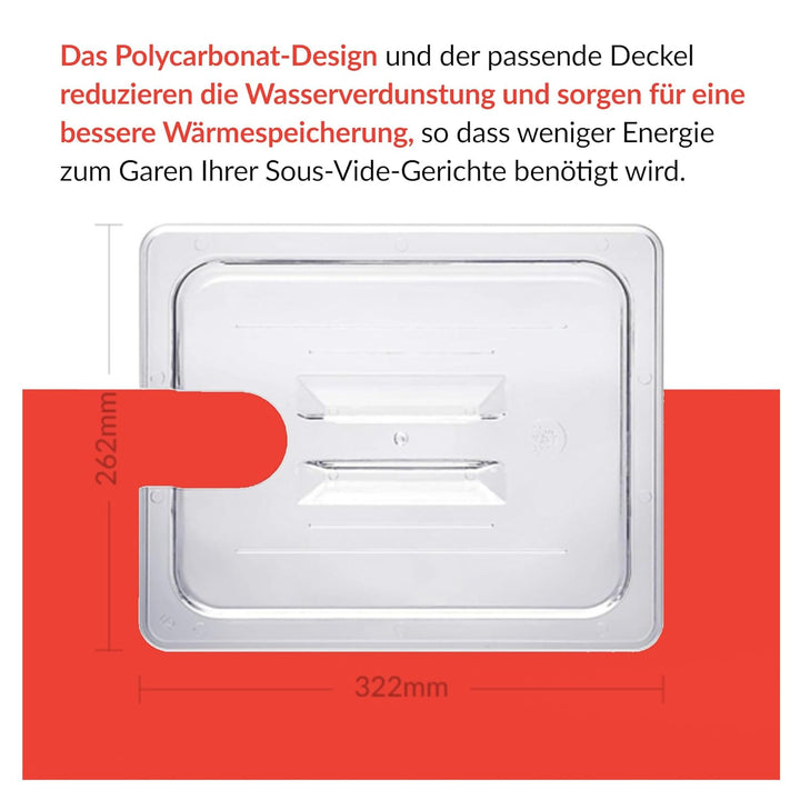 SousVideTools Container aus Polycarbonat, 11,6 l, mit Deckel passend für den Sous-Vide-Stick Nano vo