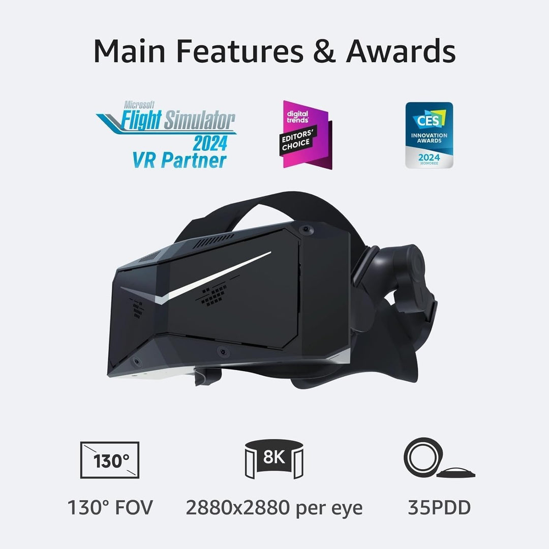 Pimax Crystal Light Vollzahlungs-Version - Hochauflösendes PC-VR-Headset mit 8K-Auflösung und 120 Hz