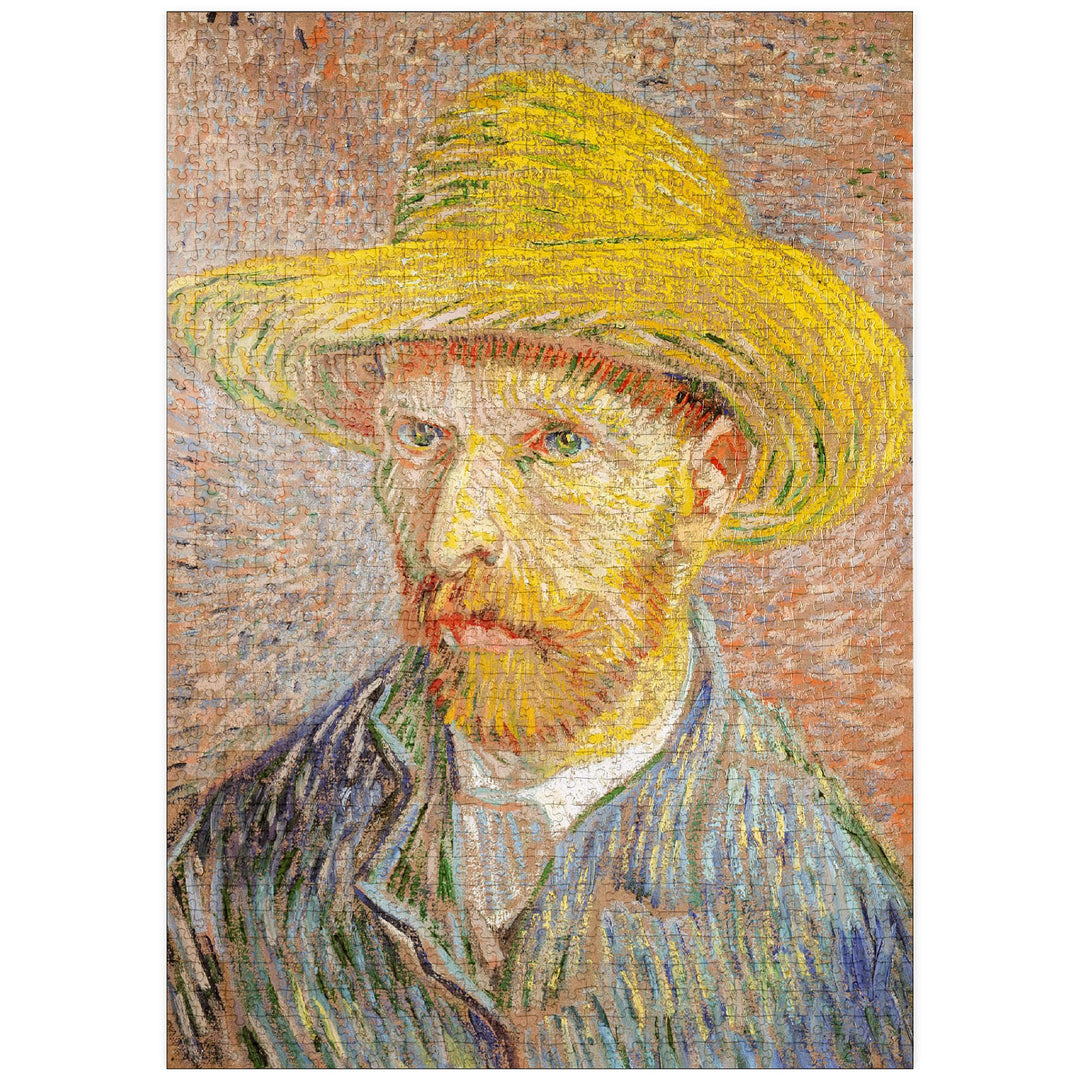Self-Portrait with a Straw Hat (1887) by Vincent Van Gogh - Premium 1000 Teile Puzzle - MyPuzzle Son