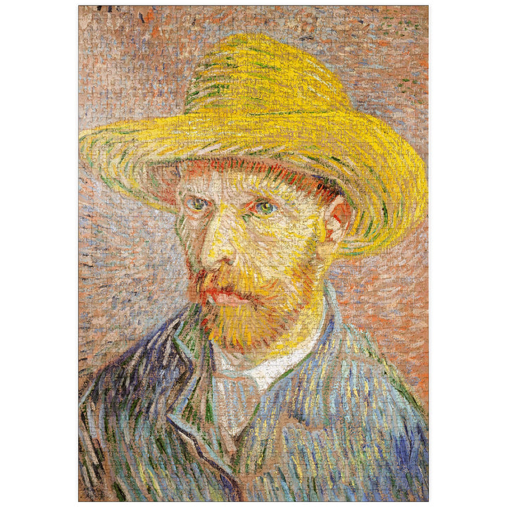 Self-Portrait with a Straw Hat (1887) by Vincent Van Gogh - Premium 1000 Teile Puzzle - MyPuzzle Son