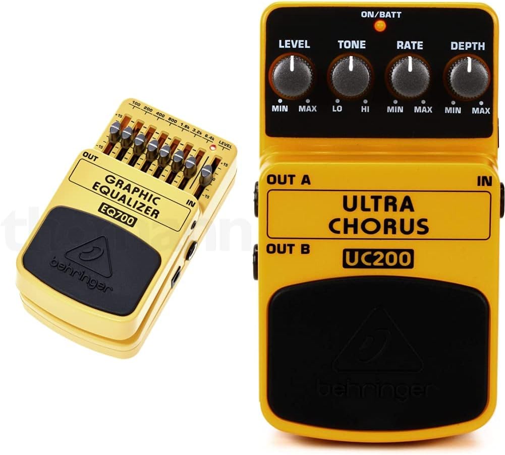 Behringer EQ700 Ultimativer 7-Band-Grafik-Equalizer & UC200 Ultimatives Stereo-Chorus-Effektpedal GR