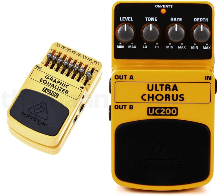 Behringer EQ700 Ultimativer 7-Band-Grafik-Equalizer & UC200 Ultimatives Stereo-Chorus-Effektpedal GR