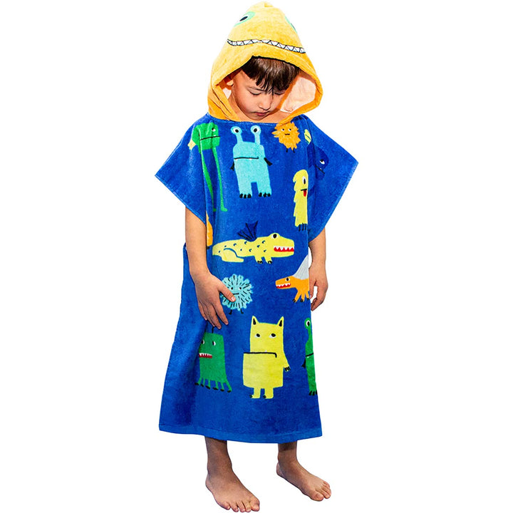 BANGSAUR Kinder Strand Pool Bad Kapuze Poncho Handtuch, 100 Baumwolle Surf Wickeltücher Wickel, Baby