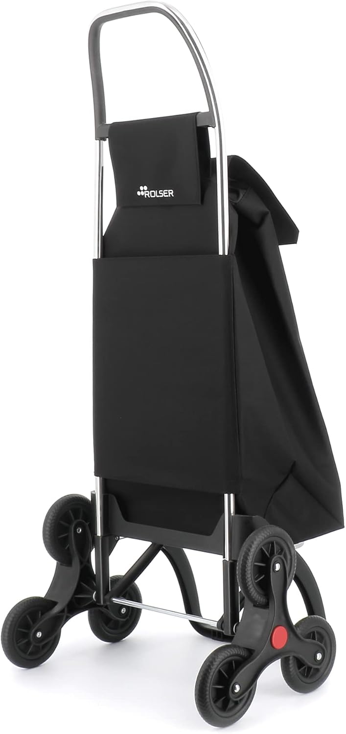 Einkaufstrolley Rolser Saquet LN 6 Räder Treppensteiger - Schwarz, Schwarz