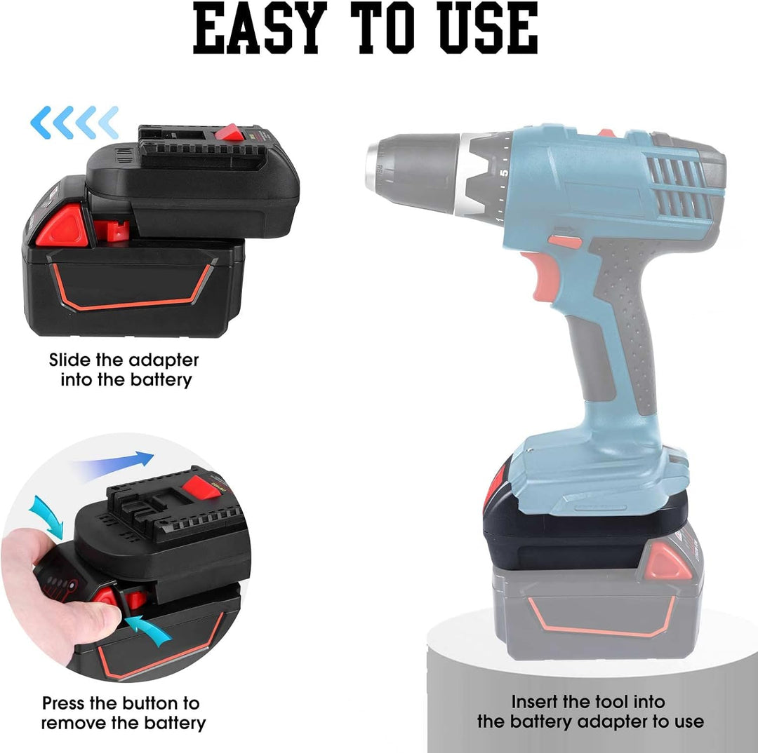 2-in-1 Akku Adapter für Dewalt 20V &amp; für Milwaukee M18 18V Li-Ion Batterien zu für Bosch GBA 18V Sys