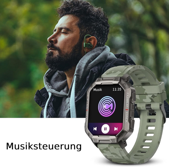 Deunis X3 Smartwatch Herren 1,83 Zoll mit Telefonfunktion, Fitness Tracker, Schlafmonitor, Schrittzä