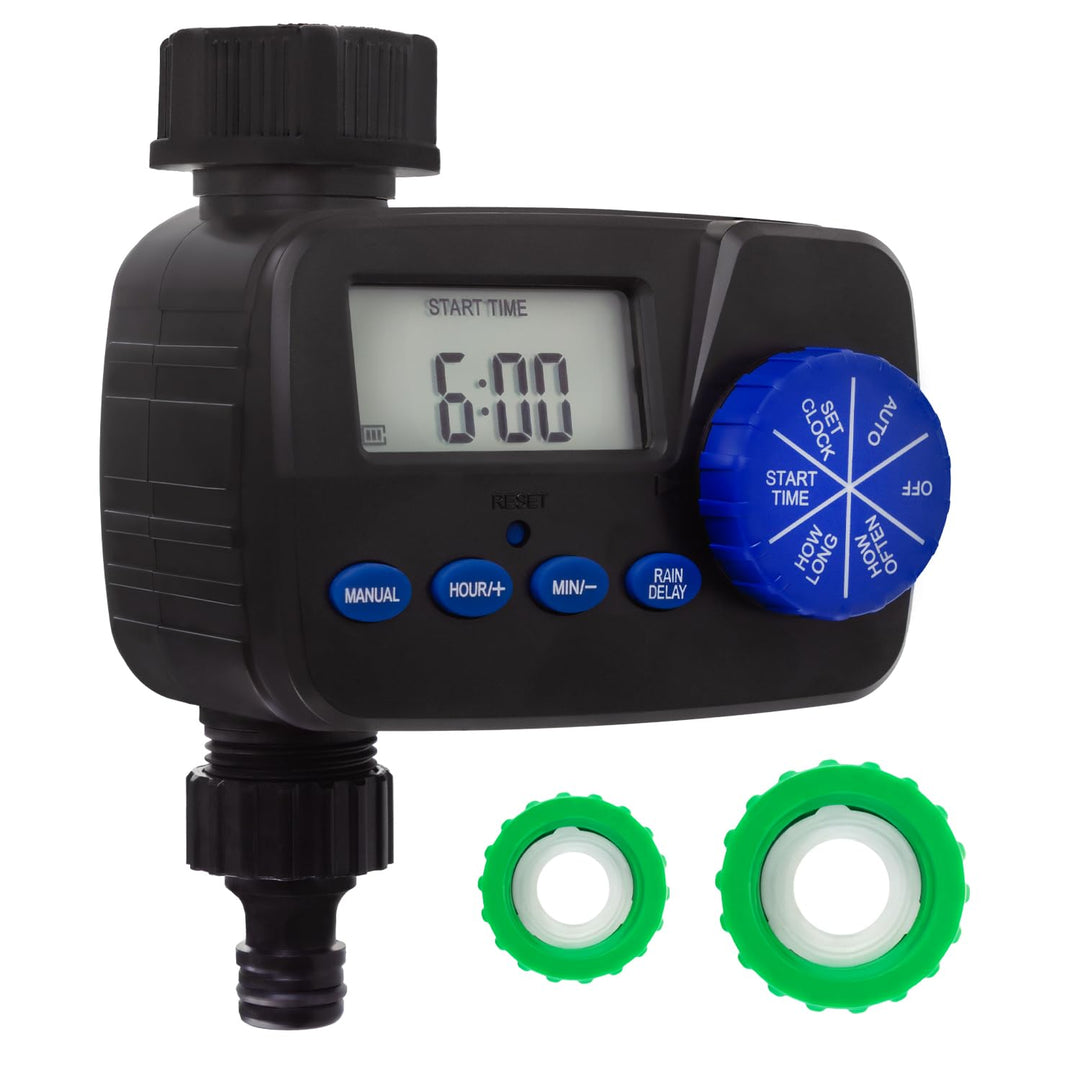 Green Blue Digital Bewässerungssteuergerät mit Display | Elektronischer Bewässerungstimer mit IP55 S