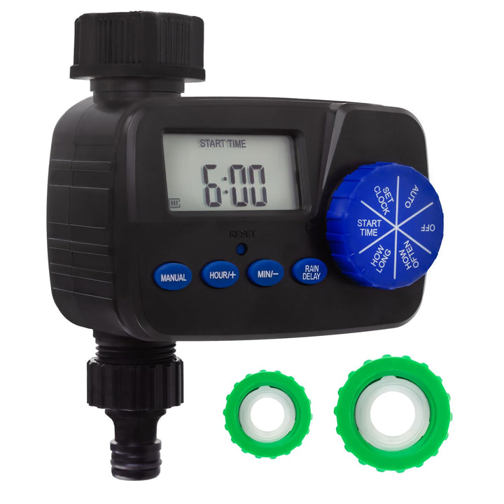 Green Blue Digital Bewässerungssteuergerät mit Display | Elektronischer Bewässerungstimer mit IP55 S