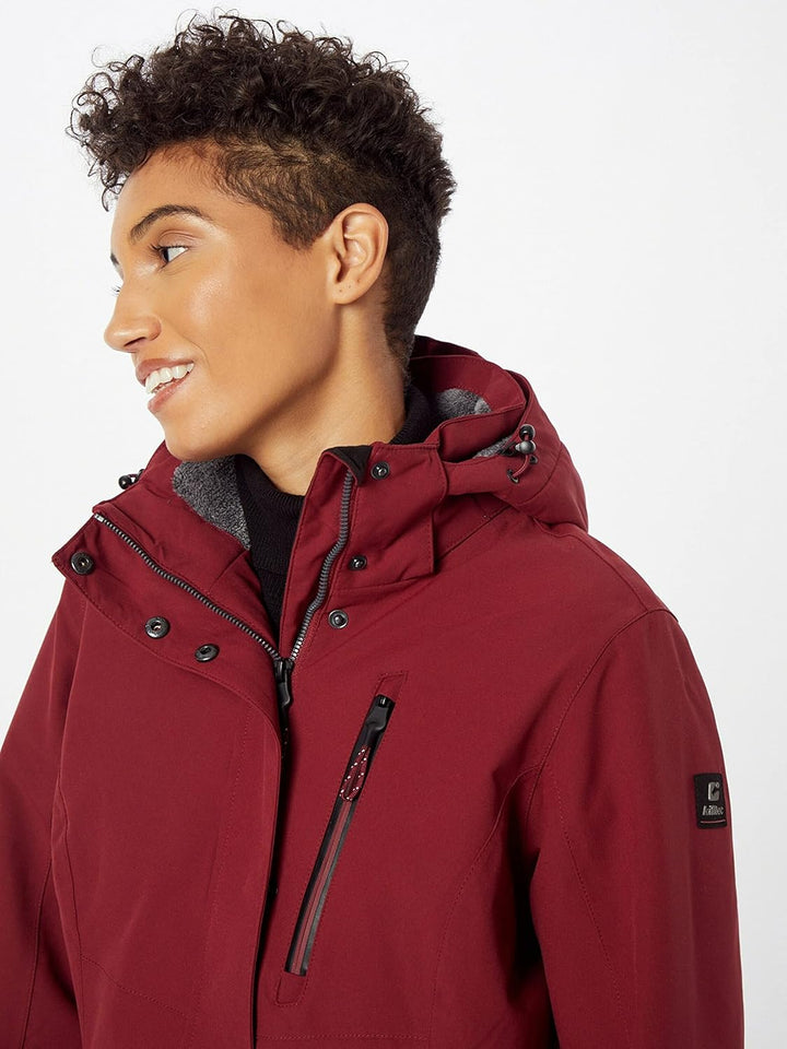Killtec Damen Kow 165 Wmn Prk Funktionsparka/Parka mit abzippbarer Kapuze 48 weinrot, 48 weinrot