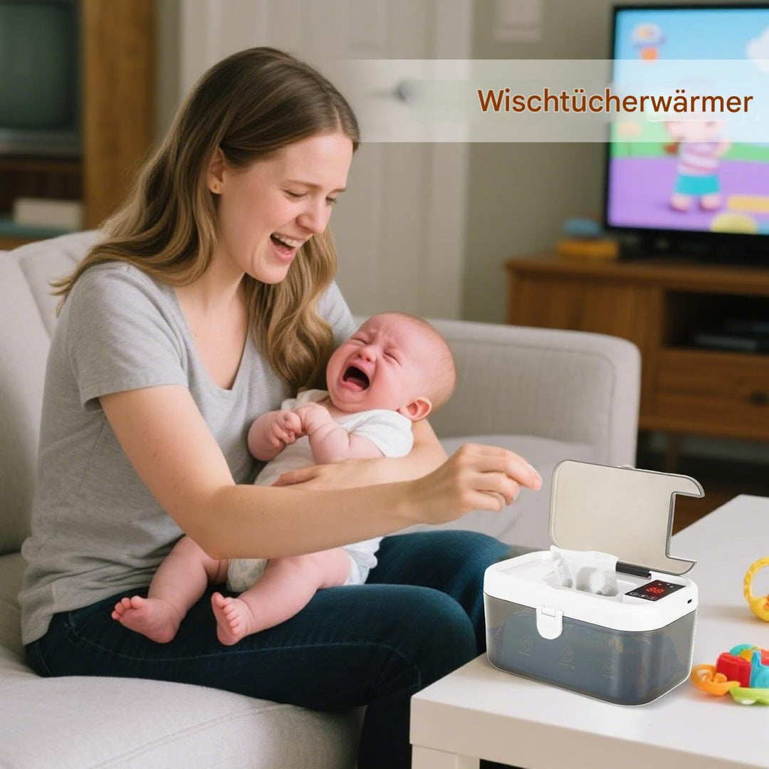 Feuchttuchwärmer Für Baby,Feuchttuch-Wärmer Spender Mit LED-Beleuchtung Für Unterwegs - Schnellwärme