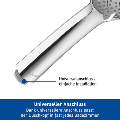 Duravit Universal Toilettendeckel mit Absenkautomatik & Universal Duschkopf Bundle mit Duschkopf, Ch