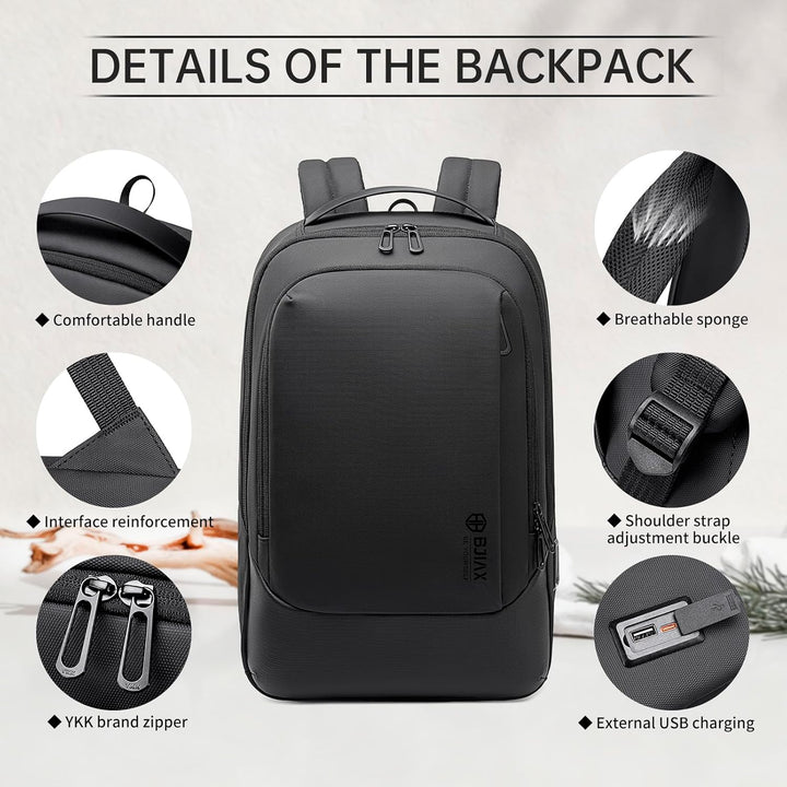 Laptop Business Rucksack Herren Mit 14-15 Zoll Laptopfach Mit USB-Ladeanschluss Diebstahlsicher Hand