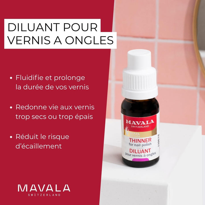 Mavala Nagellack Verdünner, für die richtige Konsistenz der Nagellack, 10 ml