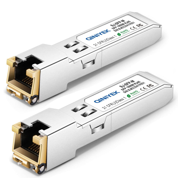 [2 Stück] 1.25G SFP to RJ45 Module, 10/100/1000BASE-T Transceiver für Cisco GLC-T/SFP-GE-T, Meraki M
