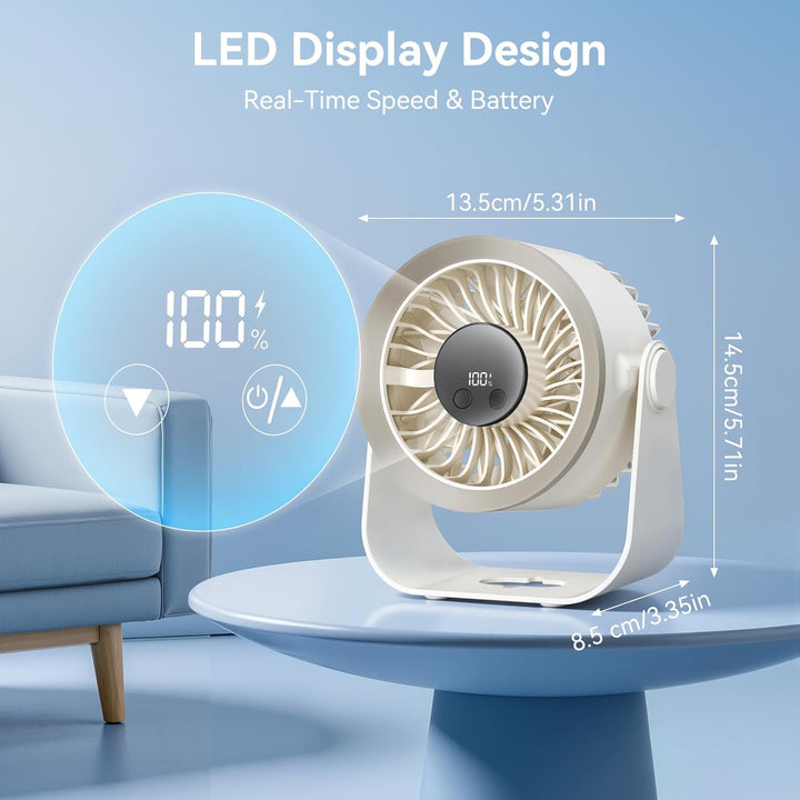Schreibtischventilator, fünf Lüftergeschwindigkeiten, 180-Grad-Rotationseinstellung Tischventilator