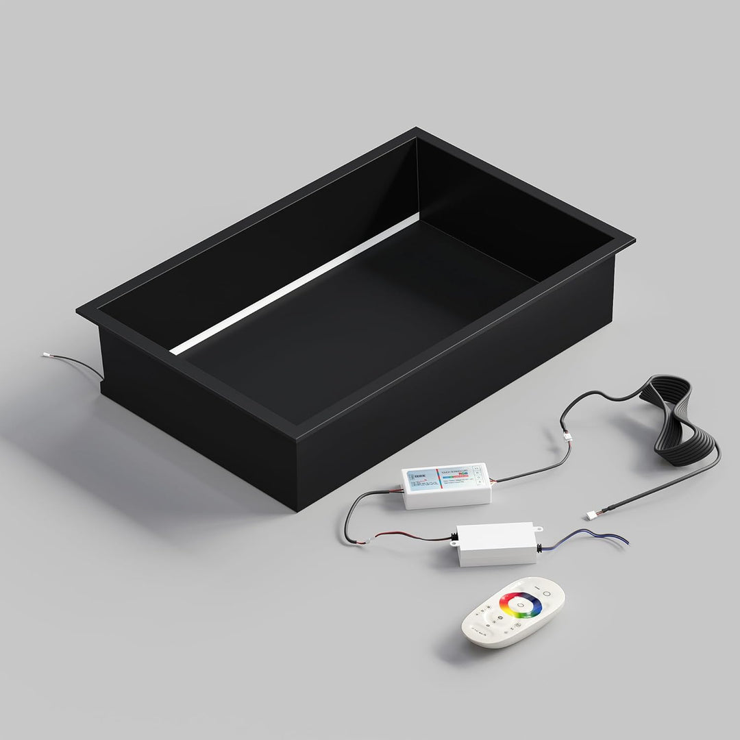 Wandnische Dusche Edelstahl mit RGB LED-Licht, Eingebettete Duschnische Schwarz Einzelregal Lagerung