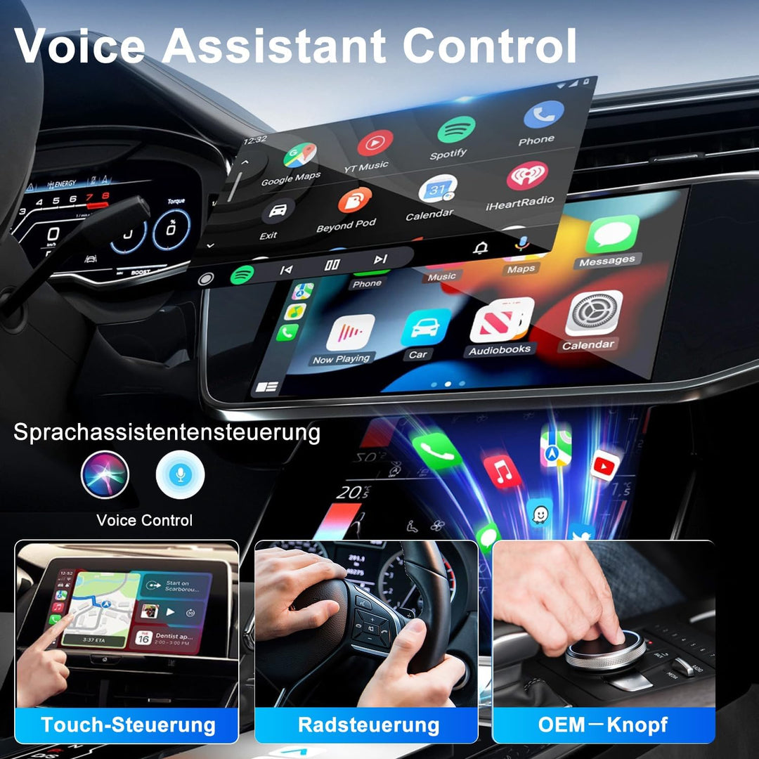 Wireless CarPlay Adapter für Apple iPhone & Android, 2026 Upgrade von Wired auf Wireless–Plug & Play