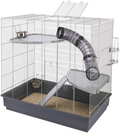 Ferplast JENNY Rattenkäfig Kleintierkäfig, Käfig Ratten 80 x 50 x h 79,5 cm grau 80 x 50 x 79.5 cm,