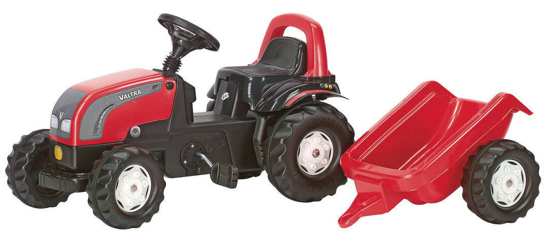 Rolly Toys rollyKid Valtra Trettraktor mit Anhänger (für Kinder von 2,5 bis 5 Jahren, Heckkupplung)