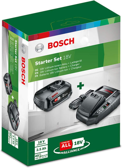 Bosch Bosch Starter-Set 18V (2.5 Ah Akku, 18 Volt System, Ladegerät, im Karton) 2.5 Ah Starter Set |