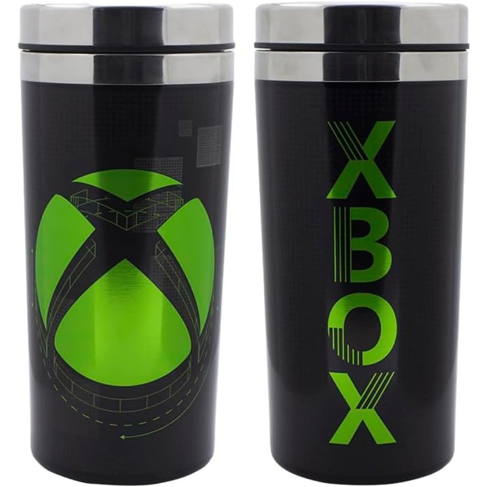 XBOX Reisebecher - Offiziell lizenziertes Getränkeflasche, hält Getränke heiss & kalt, Neuheitsgesch