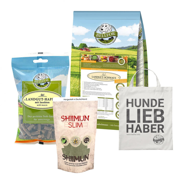 Bellfor Diät-Futterset Hundefutter Trocken Getreidefrei 2,5 kg Snacks 200 g Diät Futter 50 g für Hun