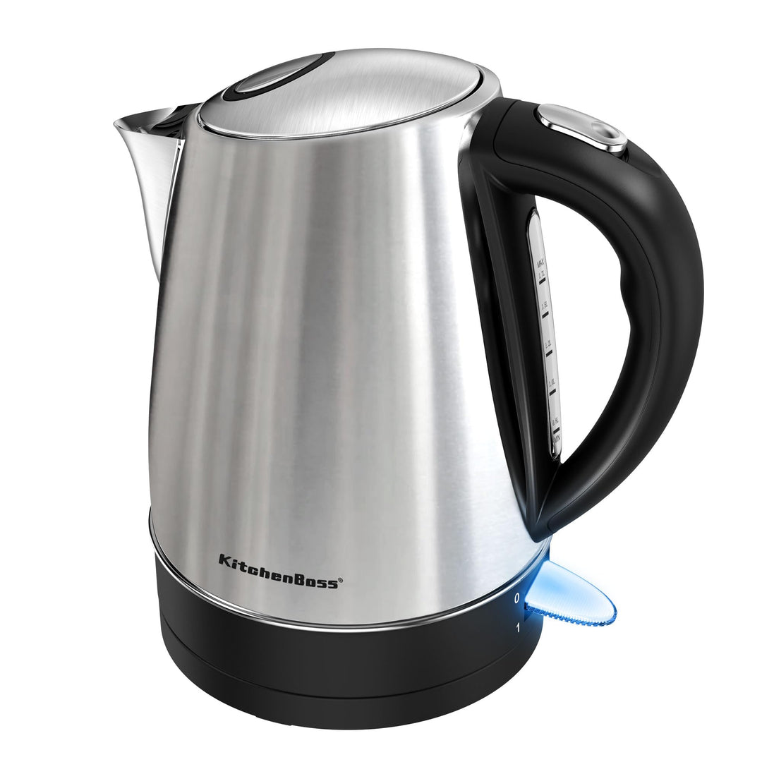 KitchenBoss Elektrischer Wasserkocher Edelstahl： 1,7L, 2100W Schnellkoch-Elektrischer Wasserkocher m