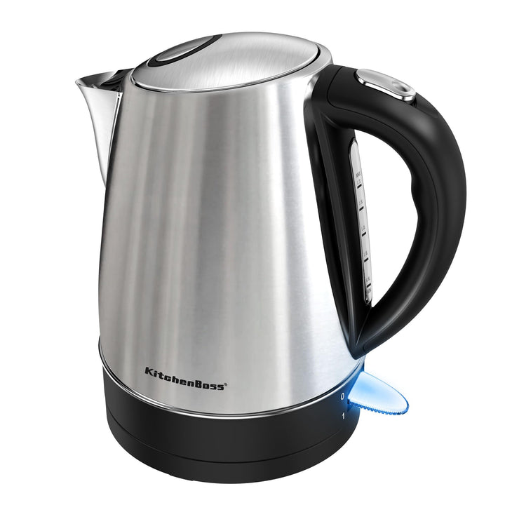 KitchenBoss Elektrischer Wasserkocher Edelstahl： 1,7L, 2100W Schnellkoch-Elektrischer Wasserkocher m