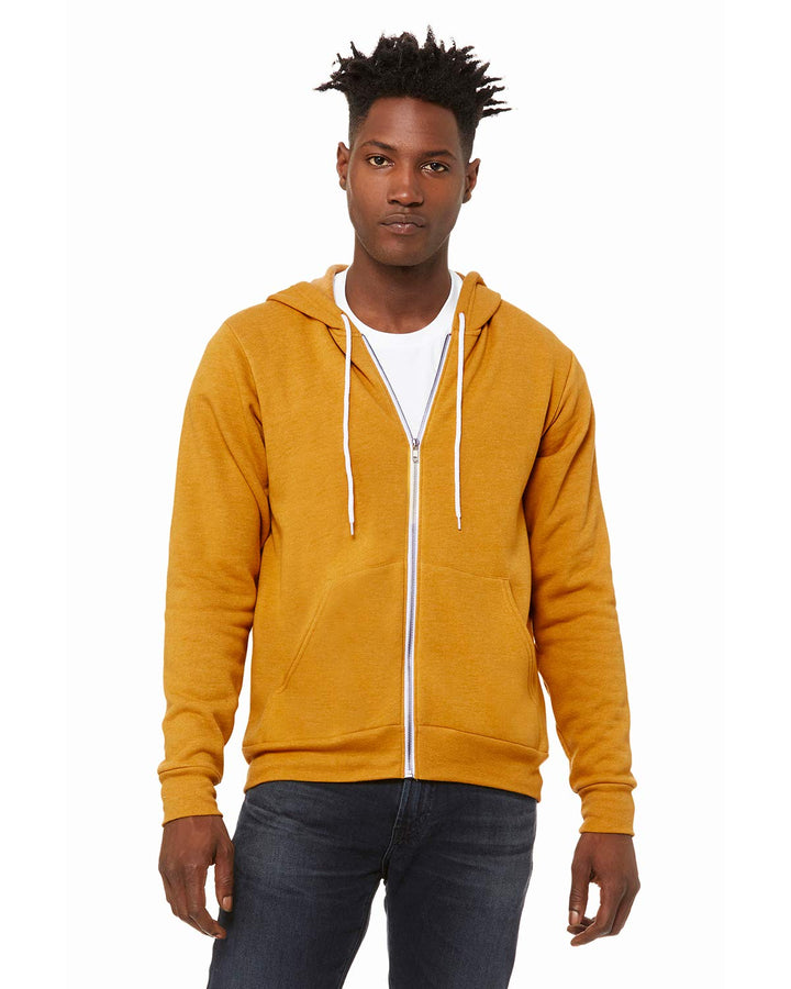 Bella+Canvas: Unisex Poly-Cotton Full Zip Hoodie 3739 L Heather Senf, L Heather Senf