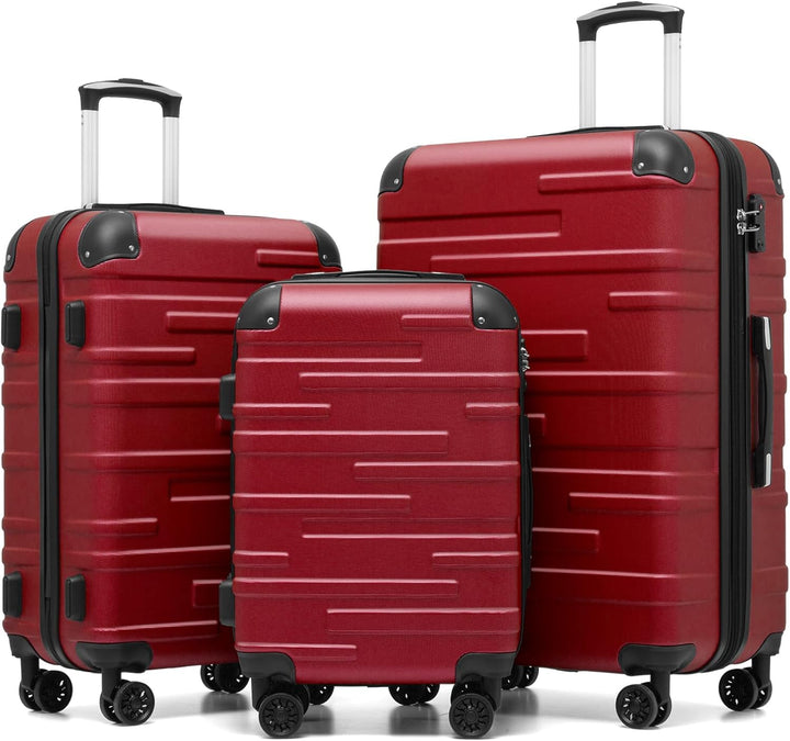 COOLIFE Hartschalen-Koffer Rollkoffer Reisekoffer Vergrösserbares Gepäck (Nur Grosser Koffer Erweite