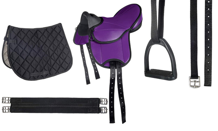 Shettysattel-Set BEGINNER HKM violett 12", Violett