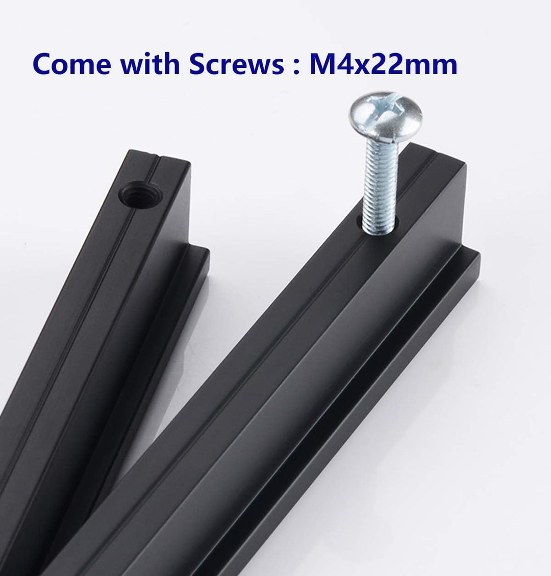 Qrity 2 Stück Aluminiumlegierung Möbelgriff Stangengriff Bohrlochabstand 256 mm Küchengriff Schrankg