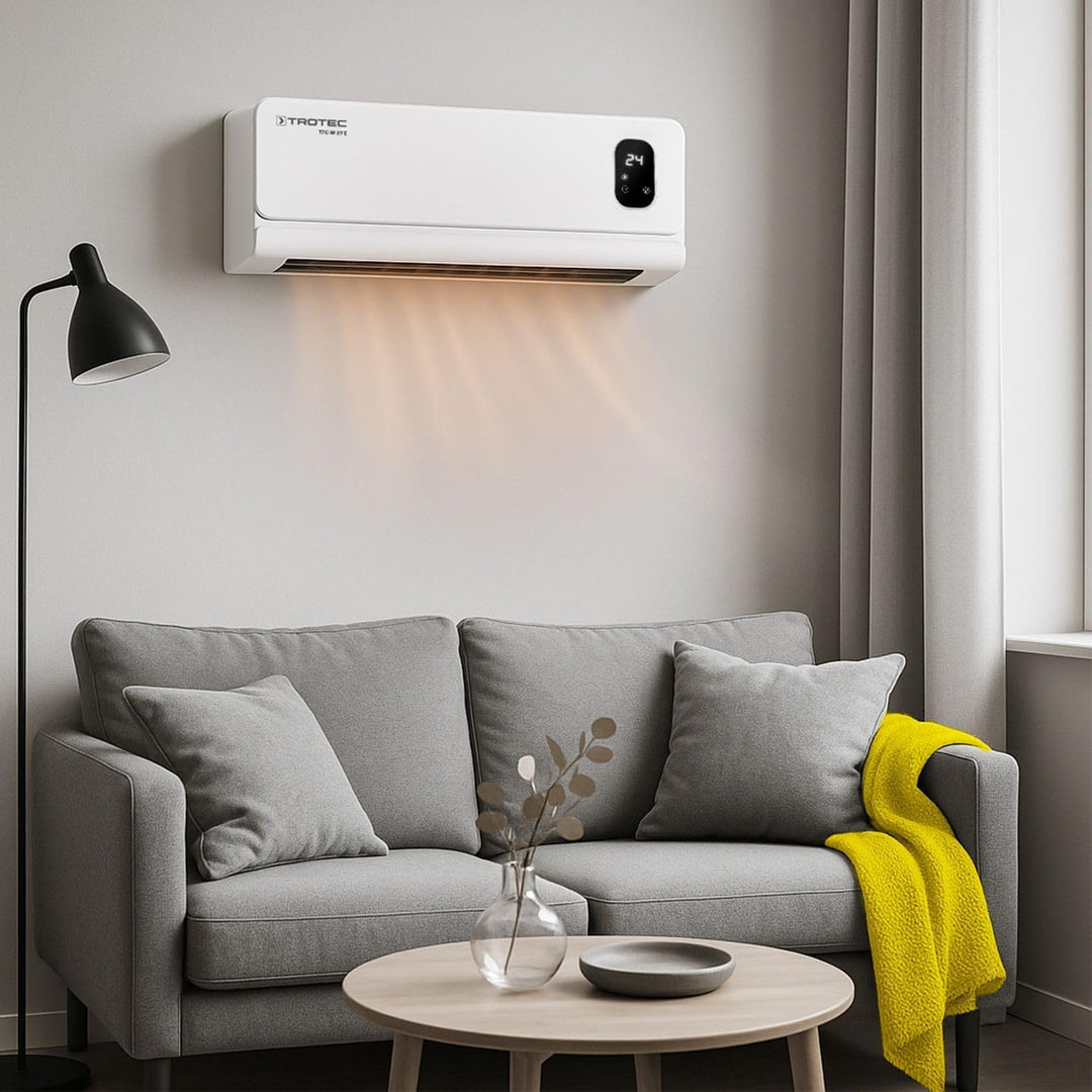TROTEC Wand Heizlüfter TFC-W 27 E – elektrische Wandheizlüfter für Wandmontage, Heiz- & Lüftungsbetr