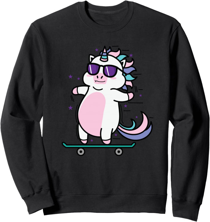 Einhorn Skating Mythical Creature Sport Sweatshirt