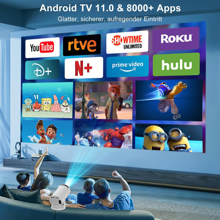 ZDSSY Beamer,Mini Beamer Klein 4K Unterstützung 1080P,Projektor mit WiFi 6 & Bluetooth 5.2,Autofokus